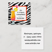 バーテン・ゼブラ・カクテル  スクエア名刺 (正面/裏面)