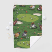 バーディおもしろいゴルファーのヴィンテージシーン ゴルフタオル (インサイチュ)