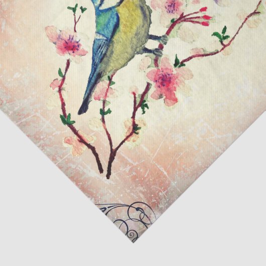 バーディさくらんぼの花の木の切り離 薄葉紙 (詳細)