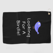 バーディをパーソナライズかわいいバードアートVs2を探して ゴルフタオル (横)