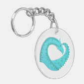 バーディグリスハートドラゴンの白 キーホルダー (正面左)