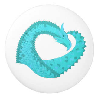 バーディグリスハートドラゴンの白 セラミックノブ