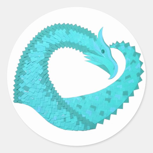 バーディグリスハートドラゴンの白 ラウンドシール (正面)