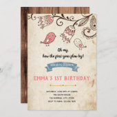 バーディズ誕生日招待状 招待状 (正面/裏面)