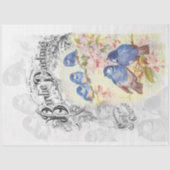 バーディダーリングブルーバードさくらんぼブロッサムデカップージ 薄葉紙 (正面)