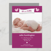 バーディバナーベビー写真誕生のお知らせ 案内状 (正面/裏面)