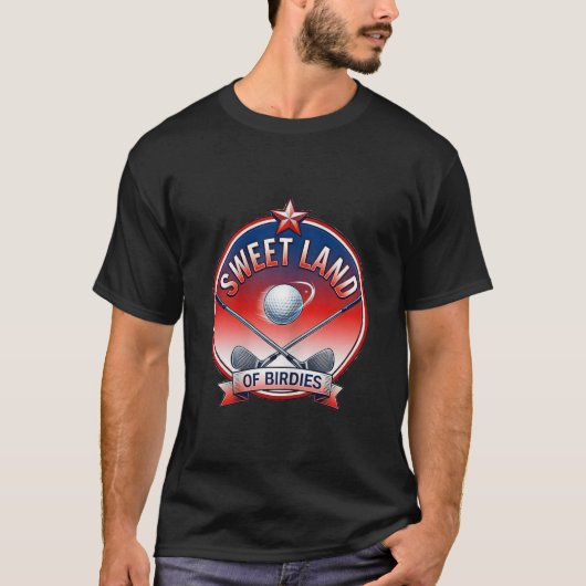 バーディーのある甘美な国 7月4日のゴルフ Tシャツ (正面)