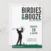 バーディーズ＆ブーズ アドルトゴルフ 誕生日パーティ 招待状 (正面)