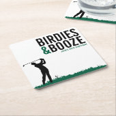 バーディーズ&ブーズ 大人ゴルフ 誕生日パーティ スクエアペーパーコースター (アングル)