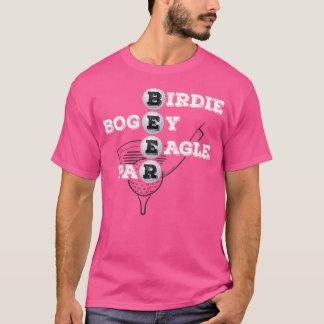 バーディーボギーイーグルパー ビール ゴルフボール 楽しいゴルファー Tシャツ