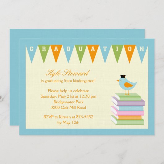 バーディ頭が切れるー卒業パーティー招待状 招待状 (正面/裏面)