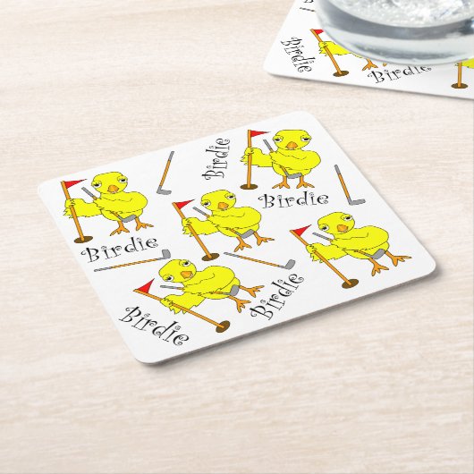 バーディ・ゴルファー・シック スクエアペーパーコースター (アングル)