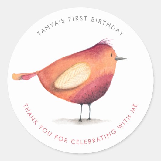 バーディ・ステッカー ラウンドシール (正面)