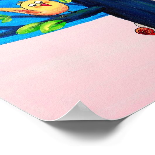 バーディ・ツリー |木の上の喜びの鳥の子供部屋 ポスター (角)