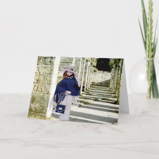 バーディ、彫刻されたピラスター、チチェンItza カード (正面)