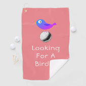バーディ、DIY、鳥とボールのアート、サンゴを探して ゴルフタオル (インサイチュ)