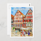 バーデンウルトンベルグドイツトラベルプレイスウォーターカラー ポストカード (正面/裏面)