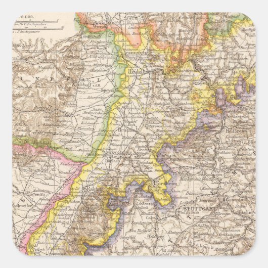 バーデンドイツ地図 スクエアシール (正面)