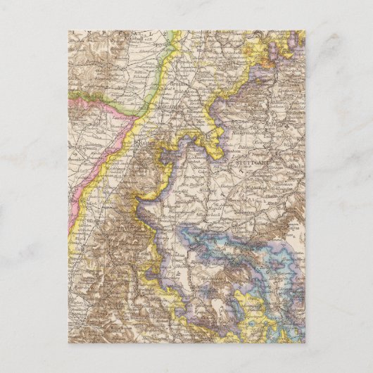 バーデンドイツ地図 ポストカード (正面)