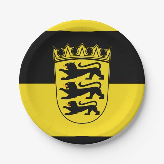 バーデンヴュルテンベルク国旗の紙プレート ペーパープレート (正面)