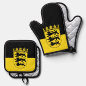 バーデンヴュルテンベルグトートバッグ国旗 鍋つかみ&鍋敷きセット (正面/裏面)