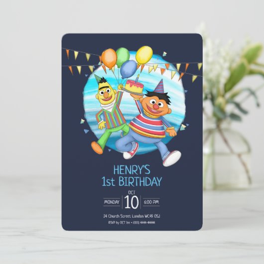 バートとアーニーの誕生日風船 招待状 (スタンド正面)