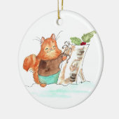 バートとユール（キリスト降誕祭）ログ セラミックオーナメント (左)