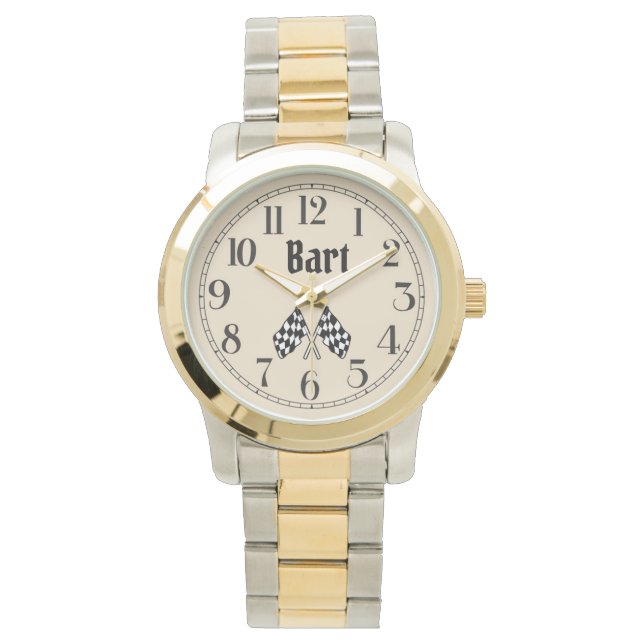 バートのクロス・フラ市松模様にグの腕時計 腕時計 (正面)