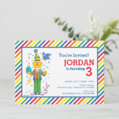 バートのストライプのな誕生日 招待状 (スタンド正面)