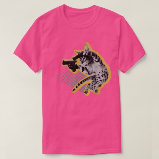 バートガンキティ猫かわいいおもしろい猫好きプレゼント Tシャツ (デザイン正面)