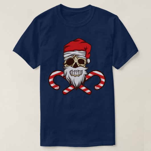 バートサンすてきタクリスマス海賊スカル Tシャツ (デザイン正面)