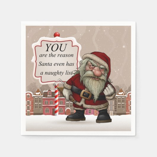 バートサンタホワイトスタンダードカクテル紙ナプキンス スタンダードカクテルナプキン (正面)