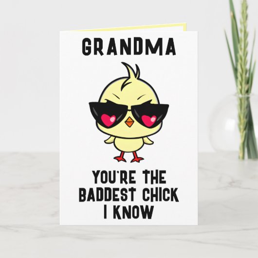 バートチおもしろいックチキン祖母ハッピーバースデー サンキューカード (正面)