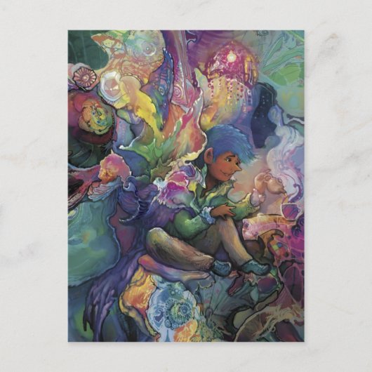 バートックがお茶を飲む~~~ ポストカード (正面)