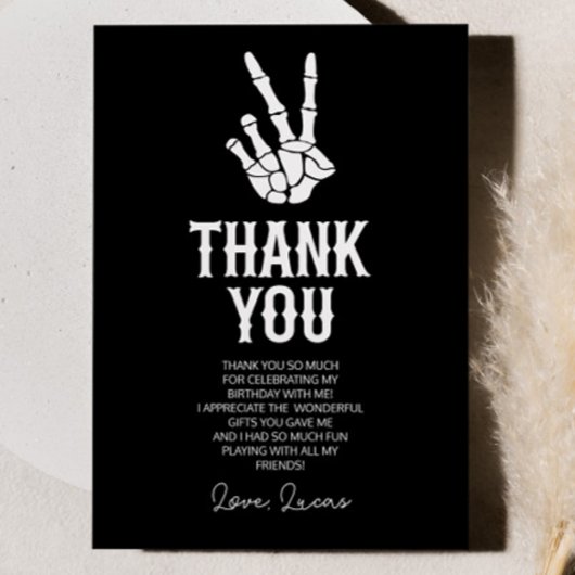 バートツーザボーンスケルトン2nd誕生日パーティー サンキューカード