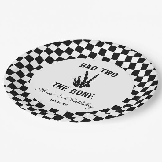 バートツーザボーンスケルトン2nd誕生日パーティー ペーパープレート (アングル)