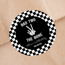 バートツーザボーンスケルトン2nd誕生日パーティー ラウンドシール