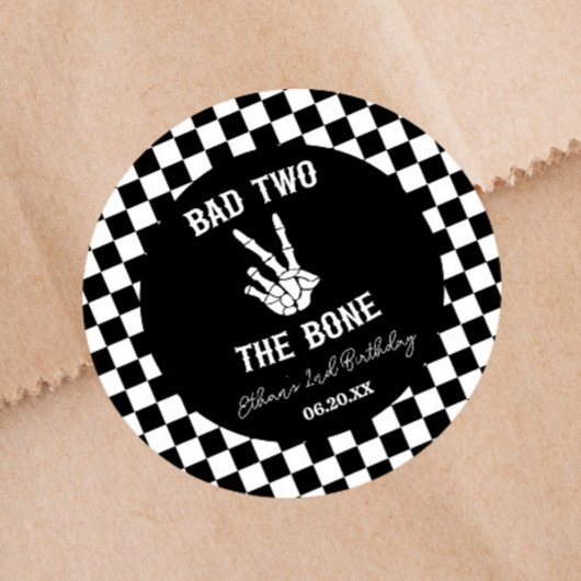 バートツーザボーンスケルトン2nd誕生日パーティー ラウンドシール