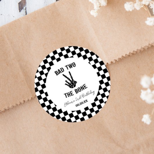 バートツーザボーンスケルトン2nd誕生日パーティー ラウンドシール