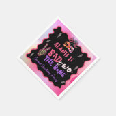 バートツーボーンピンクパープル2番目の誕生日パーティー スタンダードカクテルナプキン (角)