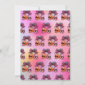 バートツーボーンピンクパープル2番目の誕生日パーティー 招待状 (裏面)