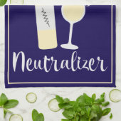 バートデイネイビーユーモアのあるワイン引用文デザイン キッチンタオル (折り畳み)