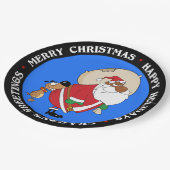 バートドッグがブラックサンタを噛むお尻 ペーパープレート (アングル)