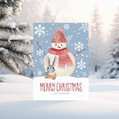 バートバニーラビット&雪だるまおもしろいクリスマス シーズンカード