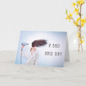 バートヘアデイハッピーバースデーおもしろい美容師 カード (黄色い花)