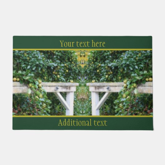 バートレットが木のオートンに浮かぶパーソナライズされた ドアマット (正面)