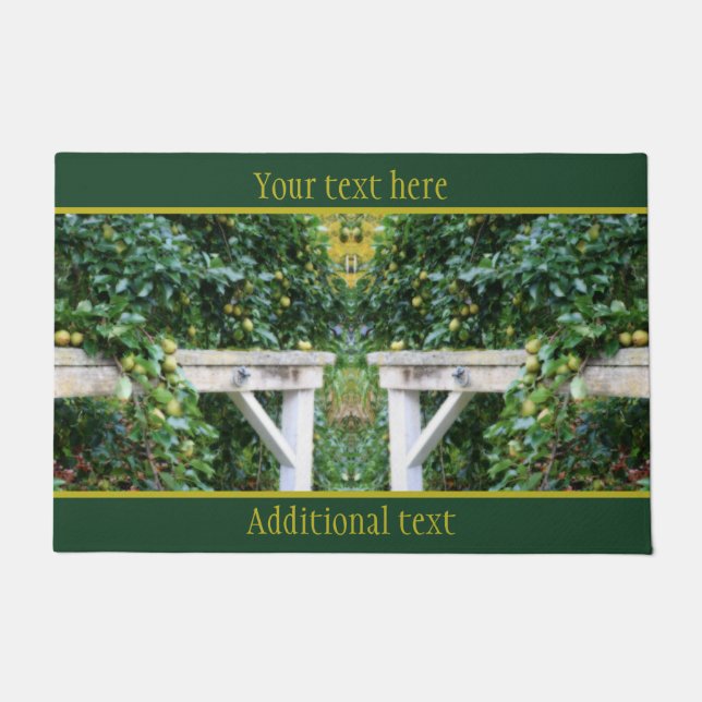 バートレットが木のオートンに浮かぶパーソナライズされた ドアマット (正面)