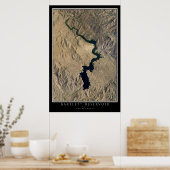 バートレット湖アリゾナ衛星ポスターマップ ポスター (キッチン)