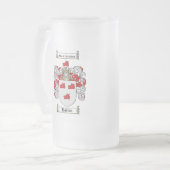 バートンの家紋-バートンの紋章付き外衣 フロストグラスビールジョッキ (正面左)