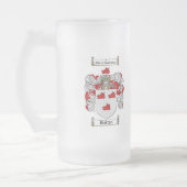 バートンの家紋-バートンの紋章付き外衣 フロストグラスビールジョッキ (左)